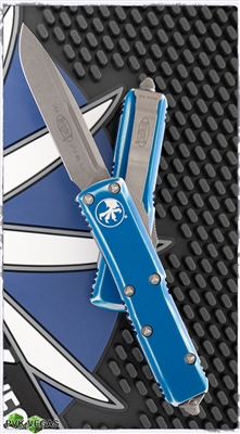 Microtech UTX-85 S/E 231-10DBL Apocalyptic Blade Distressed Blue Handle