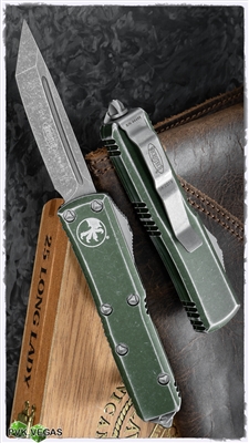 Microtech UTX-85 T/E 233-10DOD Stonewash Blade Distressed Green Handle
