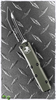 Microtech UTX-85 T/E 233-2OD Black Serrated Blade OD Green Handle