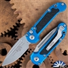 Microtech LUDT Gen 3 1135-10APBL Apocalyptic Blade, Blue Handle Grip Inlay