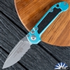 Microtech LUDT Gen 3 1135-11TQ Stonewash Partial Serrated Blade, Turquoise Handle Grip Inlay