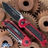 Microtech LUDT Gen 3 1136-1RD Tanto Black Blade, Red Handle Grip Inlay