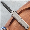Microtech Combat Troodon Gen 3 1142-1NC Double Edge Black Blade, Natural Clear Handle