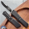 Microtech Combat Troodon Gen 3 1143-2T Single Edge Black Partial Serrated Blade, Black Handle Tactical
