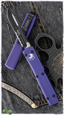 Microtech Ultratech D/A OTF S/E 121-2PU Black Serrated Blade Purple Handle