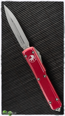 Microtech Ultratech D/E 122-10DRD Apocalyptic Blade Distressed Red