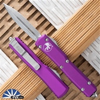 Microtech Ultratech D/E 122-10VI Stonewash Blade Violet Handle