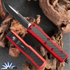 Microtech Daytona S/E 124-1RDCFIS, Black Blade, Red Handle Carbon Fiber Inlay