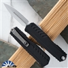 Microtech Cypher Gen 2 1242-10 Double Edge Stonewash Blade, Black Handle