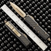 Microtech Daytona 126-13CFIS Double Edge Bronze Blade, Black Handle Carbon Fiber Inlay Signature Series