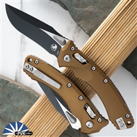 Microtech Amphibian 137RL-1FLTA Ram-Lok Aluminum Tan Fluted, Black Blade