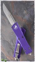 Microtech Troodon S/E 139-10PU Stonewash Blade Purple Handle