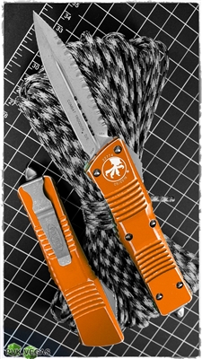 Microtech Combat Troodon D/E 142-12DOR Full Serr Distressed Orange