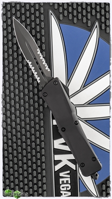 Vintage Microtech Combat Troodon D/A OTF 142-23 D/E DLC Partial Serrated Black Blade Smooth Body
