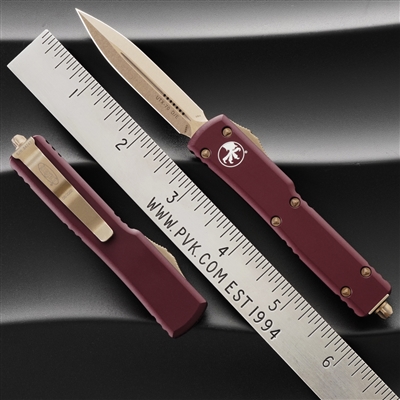 Microtech UTX-70 D/E 147-13MR Bronzed  Blade Merlot Chassis