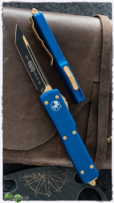 PVK Custom 24K Gold UTX-70 T/E Black Blade Blue Handle