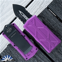 Microtech Exocet 157-2VI Partial Serrated Black Blade Violet Handle