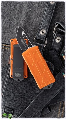 Microtech Exocet 158-1OR Black Blade Orange Handle