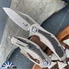 Microtech Matrix 165C-4CFITI Hand Satin M390 Blade, Titanium Handle W/ Carbon Fiber Inlay, Blue Ti Pivot Collars