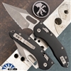 Microtech Stitch 169RL-11APFL Ram-Lok Aluminum Fluted Black, Apocalyptic Partial Serrated Blade