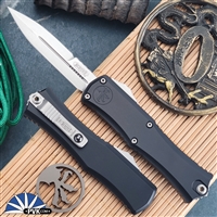 Microtech Hera II Mini 1701M-10 Bayonet Stonewash Blade, Black Handle