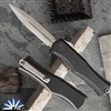 Microtech Hera II 1702-10 Double Edge Stonewash Blade, Black Handle