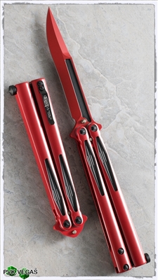 Microtech Tachyon III Balisong Knife  Red & Black (Deadpool)