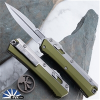 Microtech GLYKON 184-10OD Bayonet Stonewash Blade Bead Blast Overlay OD Green Handle