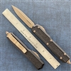 Microtech Makora 206-13APS Apocalyptic Bronze Blade, Black Handle Grip Inlay Signature Series
