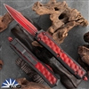 Microtech Makora - D/E 206-1BIWRDS Weathered Red Blade Bubble Inlay