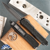 Microtech Makora - 206-1TS Double Edge Tactical Black Full Serrated Blade Black Handle W/Inlay