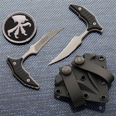 Microtech DUAL BEE 218D-12APGTBKS S/E Wharnecliffe Apocalyptic Full Serrated G10Microtech DUAL BEE 218D-12APGTBKS S/E Wharnecliffe Apocalyptic Full Serrated G10