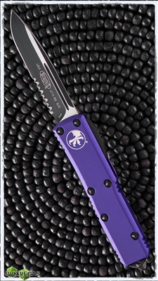 Microtech UTX-85 S/E 231-2PU Black Serrated Purple Handle