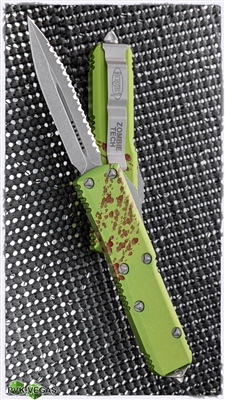 Microtech UTX-85 D/E 232-12Z Stonewash Serrated Blade Zombie