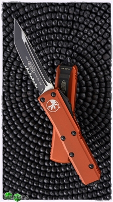 Microtech UTX-85 T/E 233-2OR Black Serrated Blade Orange Handle