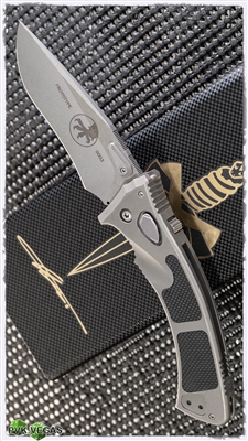 Vintage Microtech Amphibian Hand Ground Stonewash Bead Blasted Handle & Hardware Prototype 003