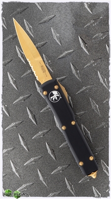 PVK Custom 24K Gold Ultratech Bayonet Satin Partial Serrated Blade