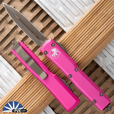 Microtech Ultratech D/E 122-13APPK Bronzed Apocalyptic Blade & HW Pink Handle