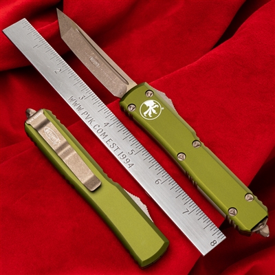 Microtech Ultratech T/E 123-13APOD Bronzed Apocalyptic Blade & Hardware OD Green Handle