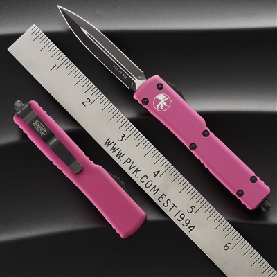 Microtech UTX-70 D/E 147-1PK Black Blade Pink Handle