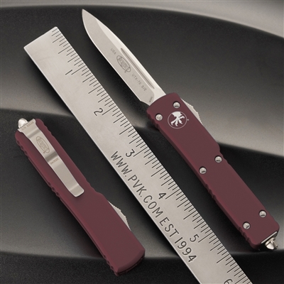 Microtech UTX-70 S/E 148-4MR Satin Finish Blade, Merlot Chassis