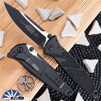 Microtech Socom Elite Manual 160-1T Single Edge Black Blade, Black Handle Tactical