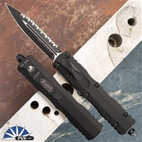 Microtech Dirac Delta 227-3T Black Full Serrated Blade Tactical