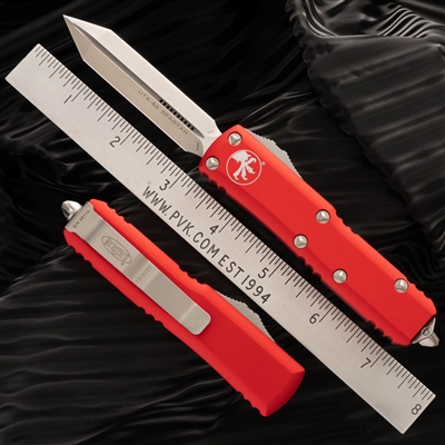 Microtech UTX-85 Spartan 230-10RD Stonewashed Spartan Blade Red Handle