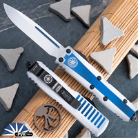 Microtech UTX-85 231-1CO Single Edge White Blade, White And Blue Handle Clone Trooper