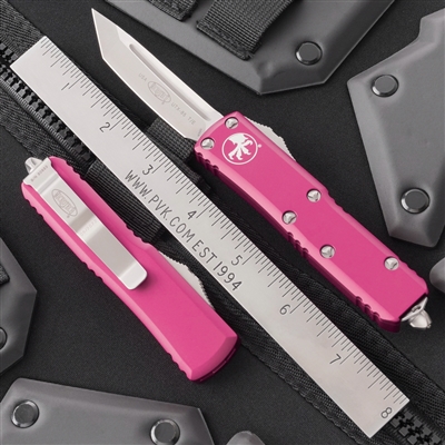 Microtech UTX-85 T/E 233-10PK Stonewash Blade Pink Handle
