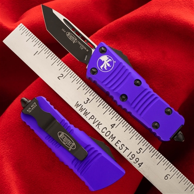 Microtech MINI Troodon T/E 240-1PU Black Blade Purple Handle