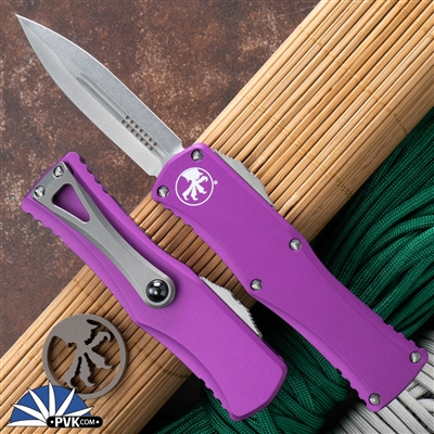 Microtech Hera 702-10VI  Double Edge Stonewash Blade Violet Chassis