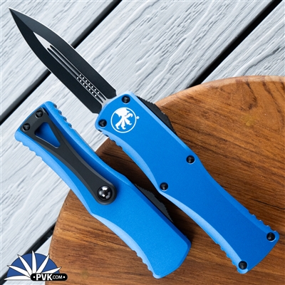 Microtech Hera 702-1BL Double Edge Black Blade Blue Handle