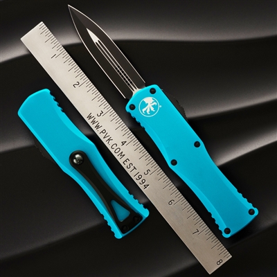 Microtech Hera 702-1TQ Double Edge Black Blade Turquoise Chassis